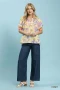 Umgee Floral Print Ruffled Short Sleeve Top