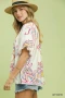 Umgee Paisley Print Puff Sleeve Top