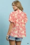 Umgee Floral Button-Front Short Sleeve Shirt