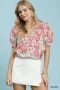 Umgee Mix Paisley Floral Button Down Shirt