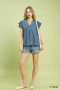 Umgee Cap Sleeve Denim Top