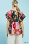 Umgee Mix Floral Patchwork Tassel Tie Top