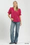 Umgee Textured Button-Front Puff Sleeve Top
