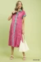 Umgee Mix Floral Button-Front Midi Dress