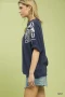Umgee Floral Embroidered Sleeve Blouse