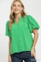 Umgee Button-Down Puff Sleeve Shirt