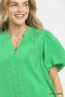 Umgee Button-Down Puff Sleeve Shirt