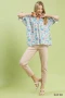 Umgee Mix Floral Print Ruffle Top