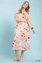 Umgee Abstract Print Flutter Sleeve Midi Dress