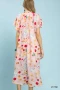 Umgee Abstract Print Flutter Sleeve Midi Dress