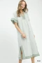 Umgee Pinstripe Contrast Trim Midi Dress
