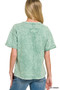Zenana Halo Snow Washed Exposed Seam Top & Shorts Set