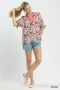 Umgee Mix Floral Print Ruffle Top