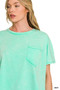 Zenana Acid Washed Round Neck Short Sleeve Oversized T-Shirt