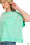 Zenana Acid Washed Round Neck Short Sleeve Oversized T-Shirt