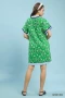 Umgee Printed Split Neck Short Sleeve Shift Dress