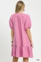 Umgee Embroidered Floral Babydoll Dress
