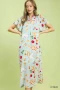 Umgee Abstract Print Flutter Sleeve Midi Dress