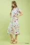 Umgee Abstract Print Flutter Sleeve Midi Dress