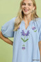 Umgee Embroidered Floral Babydoll Dress