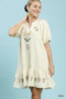 Umgee Embroidered Floral Babydoll Dress