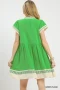 Umgee Linen Color Block Flutter Sleeve Dress