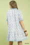 Umgee Striped Trim Floral Tiered Mini Dress