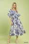 Umgee Mix Floral Border Midi Dress with Pockets