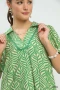 Umgee Printed Puff Sleeve Midi Dress with Pockets