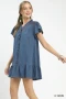 Umgee Ruffled Washed Denim Dress
