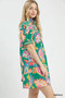 Umgee Jacquard Paisley Print Puff Sleeve Tunic Dress