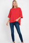 Zenana Scuba Round Neck Top with Side Slits