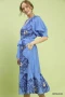 Umgee Floral Belted Midi Dress