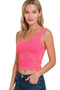 Zenana Washed Ribbed Seamless Cropped V-neck Tank Top