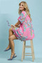 Umgee Boho Floral Print Mini Dress with Pockets