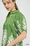 Umgee Boho Print Split-Neck Short Sleeve Top
