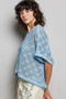 POL Crochet Lace Short Sleeve Top