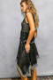 POL Texture Lace Ruffled Sleeveless Dress