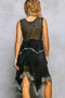 POL Texture Lace Ruffled Sleeveless Dress