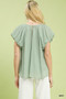 Umgee Crinkle Flutter Sleeve Peasant Top
