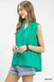 Umgee Sleeveless Textured Notch Neck Top