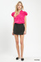 Umgee Textured Flutter Sleeve Split Neck Top