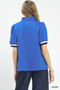 Umgee Luxe knit Contrast Trim Puff Sleeve Top