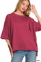 Zenana Full Size Scuba Round Neck Top With Side Slits Plus Size