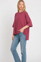 Zenana Full Size Scuba Round Neck Top With Side Slits Plus Size