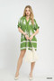 Umgee Two Tone Border Print Mini Dress