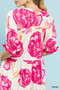 Umgee Floral Print Midi Dress with Contrast Trim