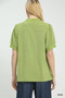 Umgee Embroidery Linen Puff Sleeve Blouse