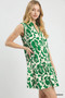 Umgee Floral Sleeveless Tiered Dress