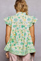 POL Tassel Tied Floral Flutter Sleeve Blouse